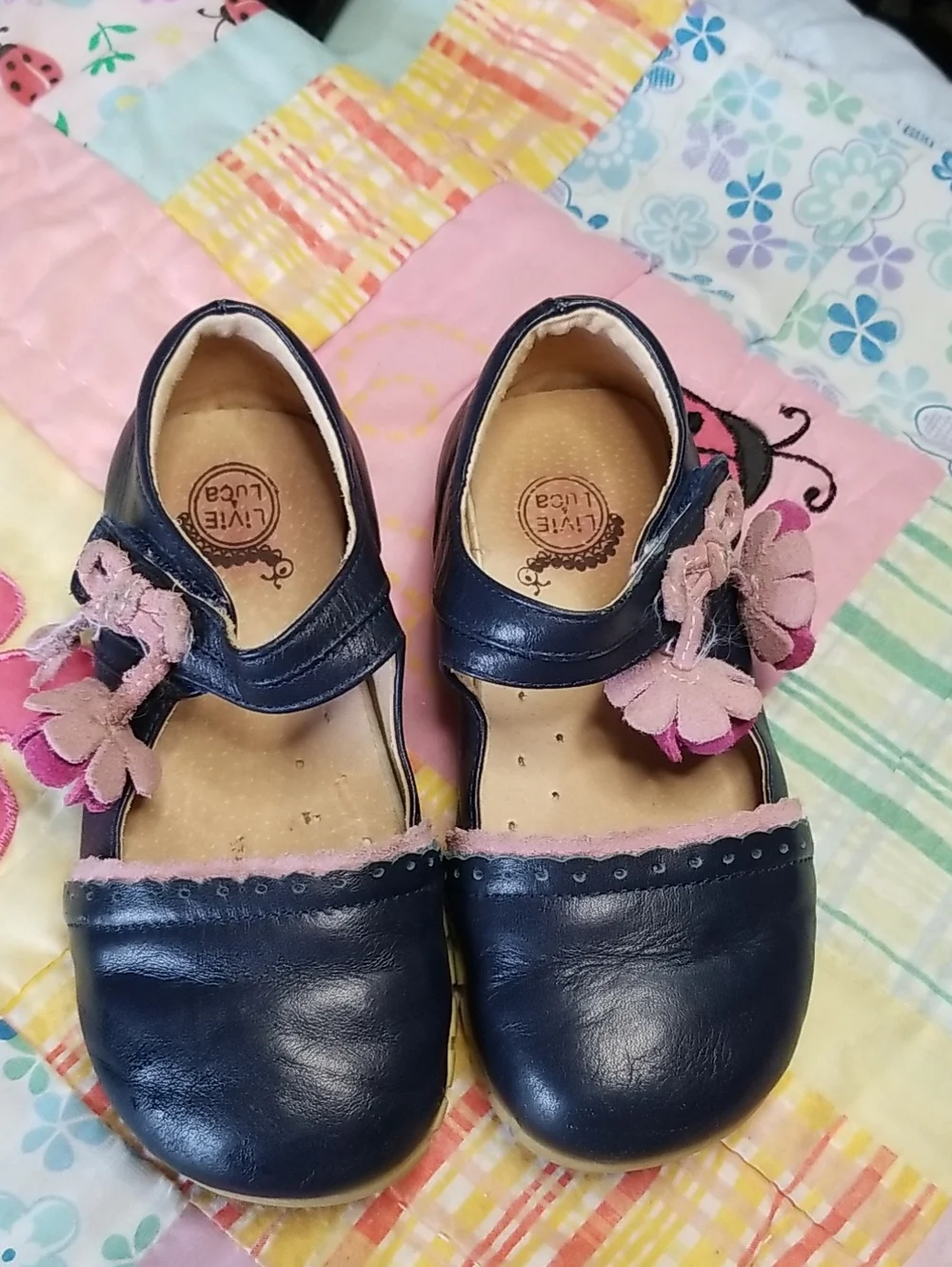 Livie & Luca Navy Blue Leather Mary Jane Shoes Size 10 Merry Belles